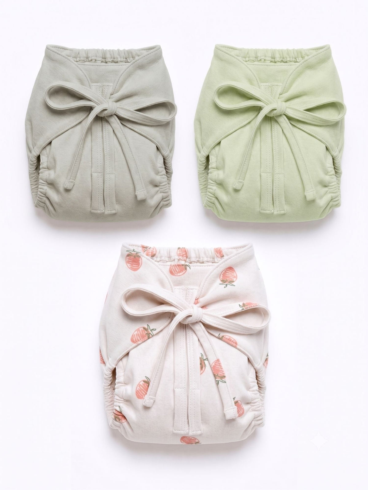 bamboo knit cloth nappy pack of 3 - almost aqua & berry muse & pussy willow gray