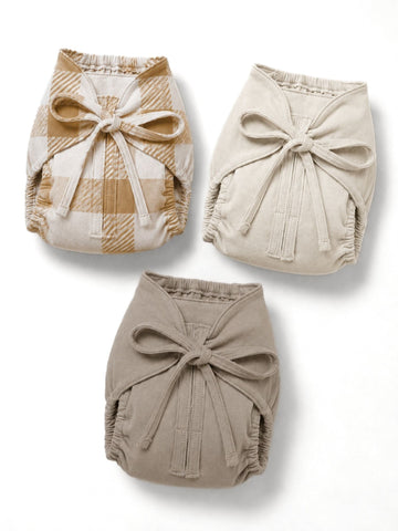 brown gingham & oatmeal & string