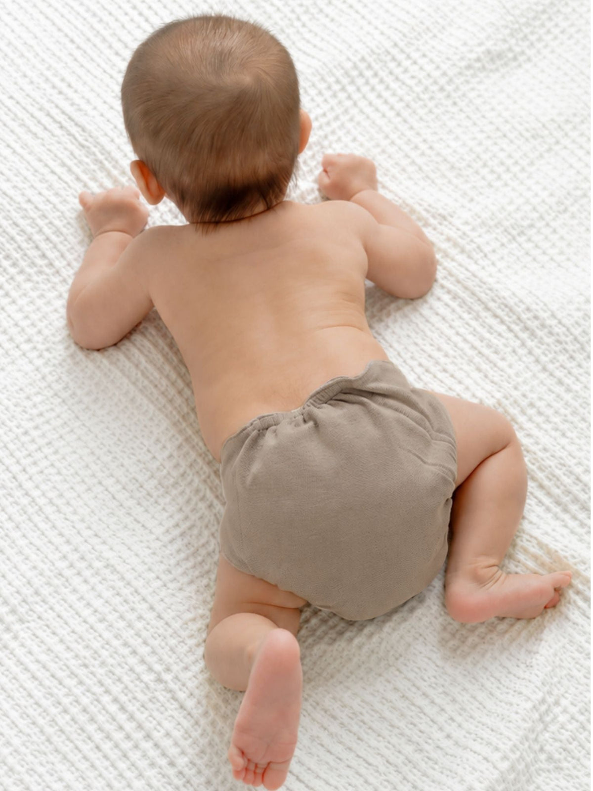 bamboo knit cloth nappy pack of 3 - brown gingham & oatmeal & string