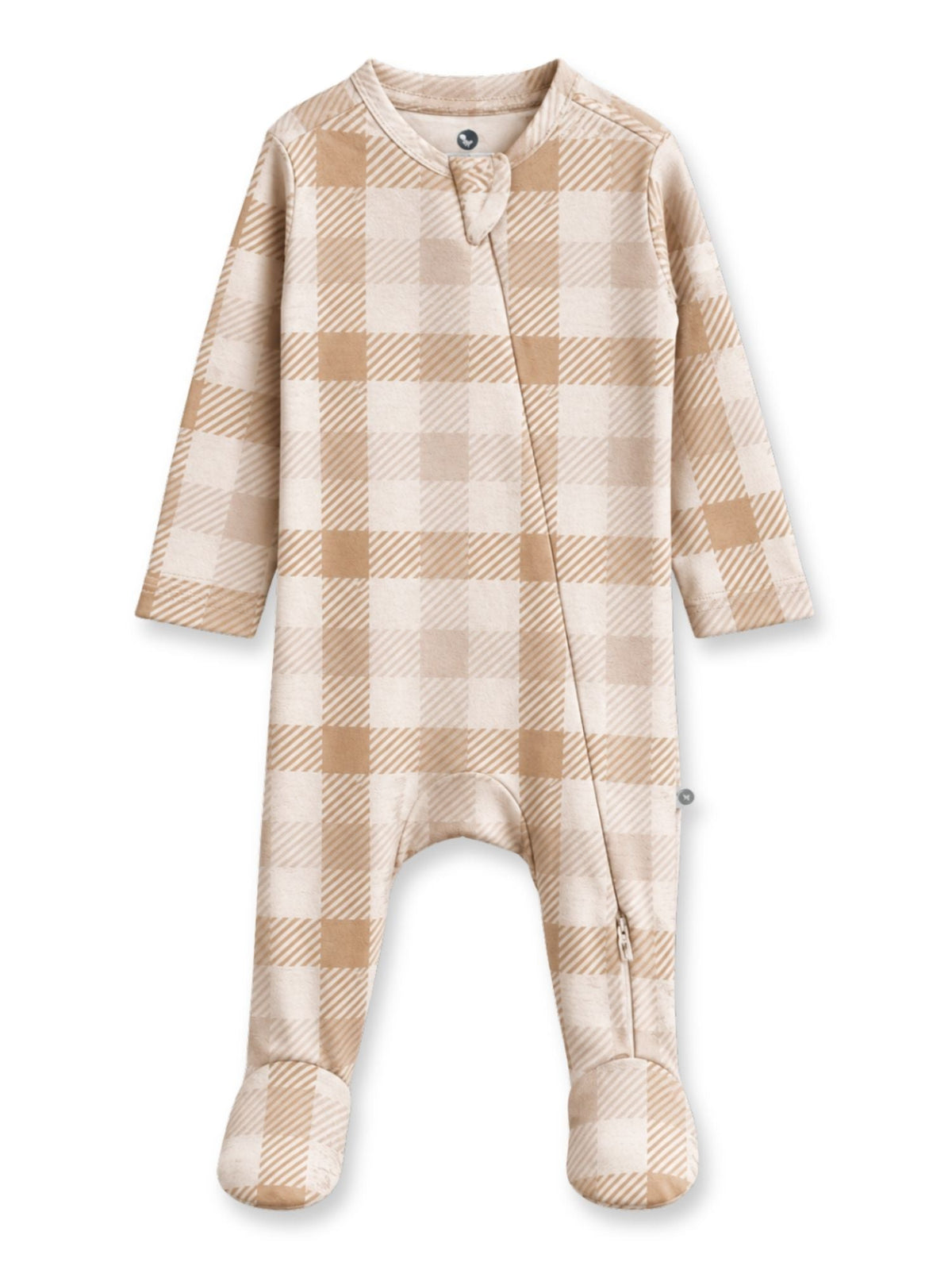 bamboo footed sleepsuit - brown gingham