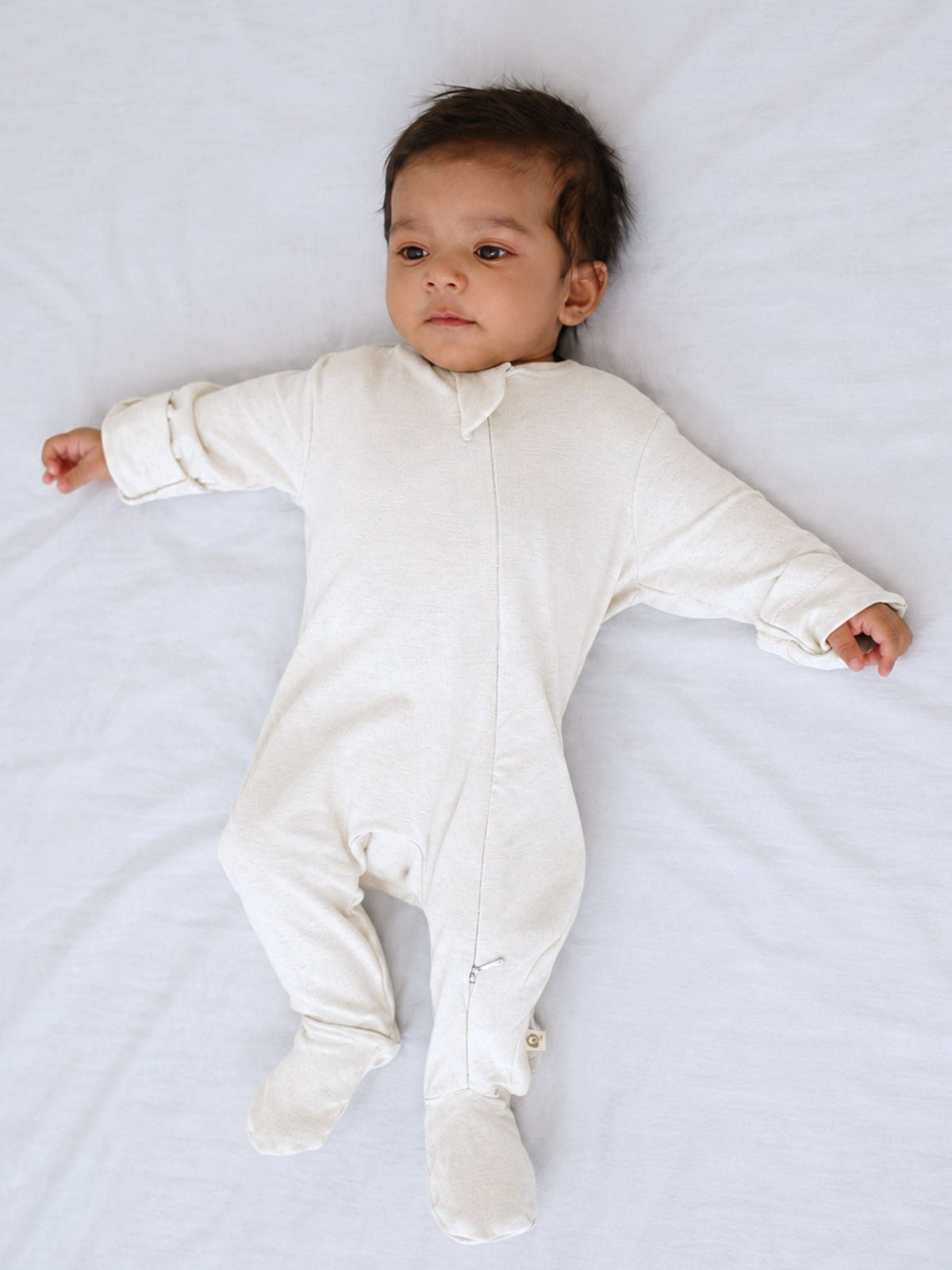 bamboo footed sleepsuit - cloud dancer