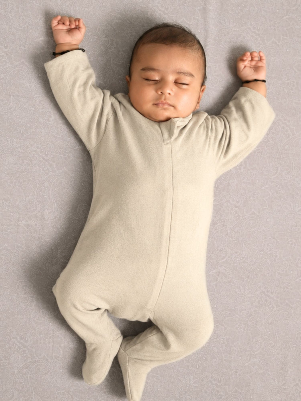 bamboo footed sleepsuit - oatmeal