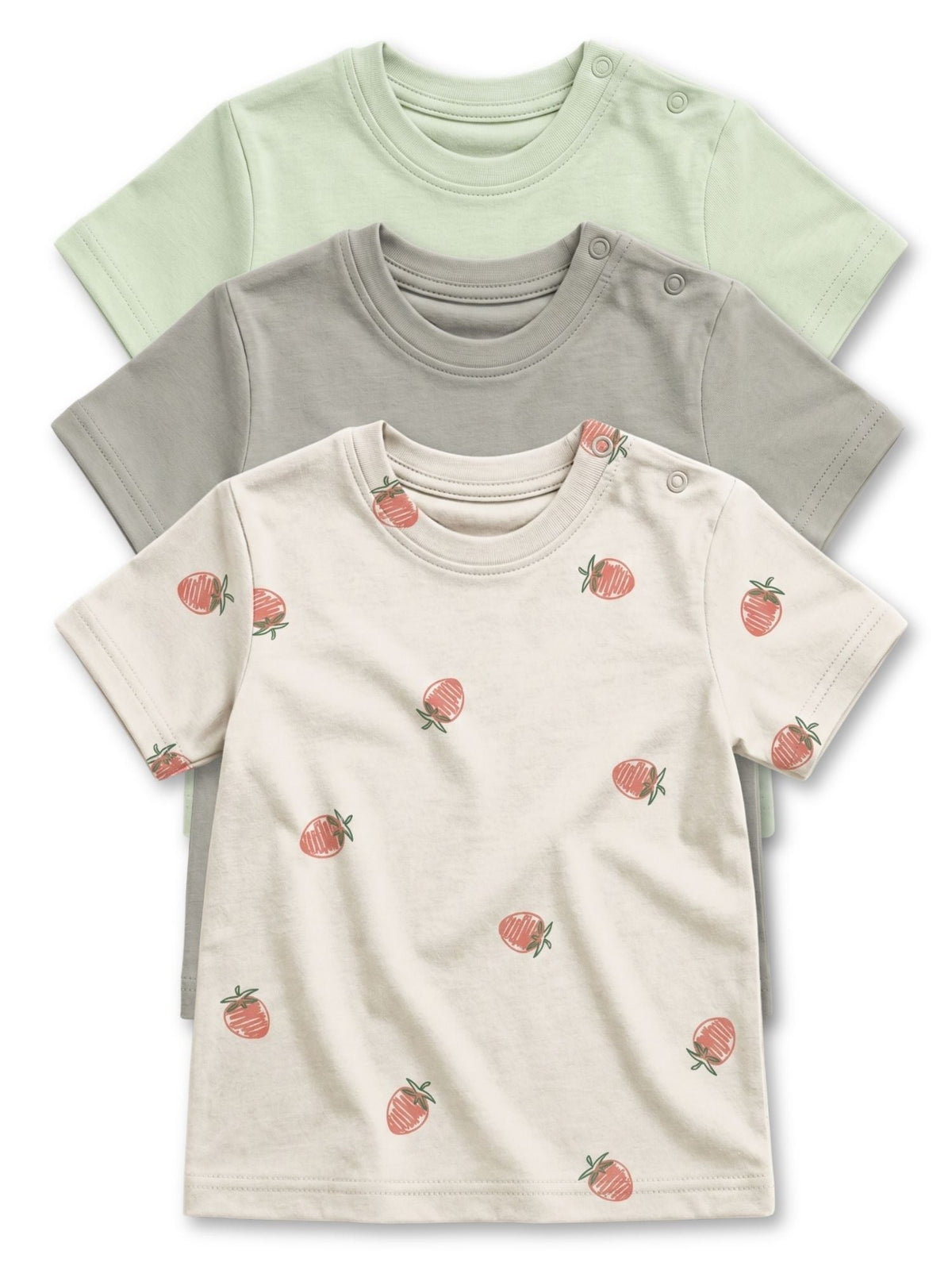 bamboo knit short sleeve t-shirt pack of 3 - almost aqua & berry muse & pussy willow gray