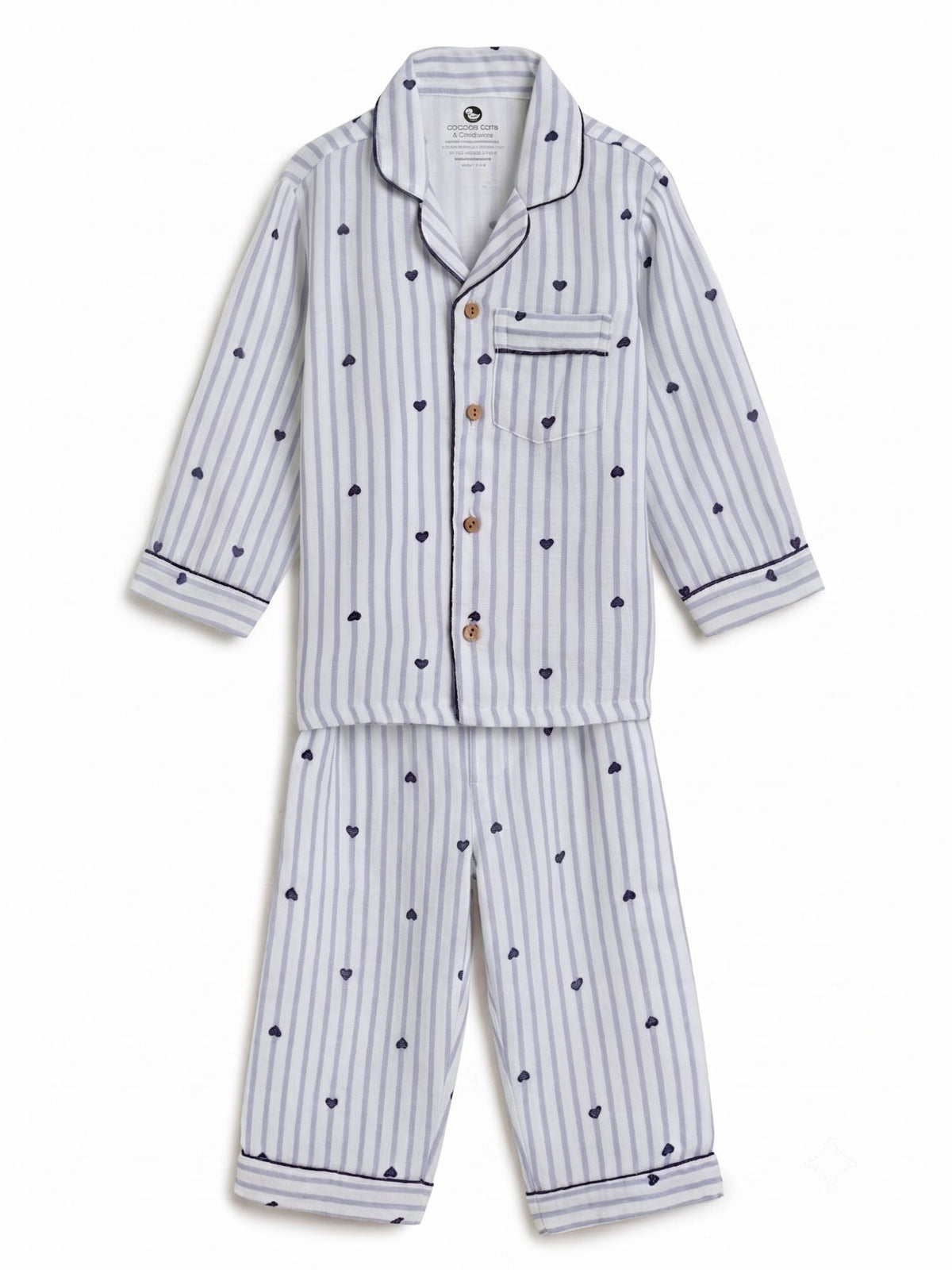 bamboo muslin nightsuit set - star brust