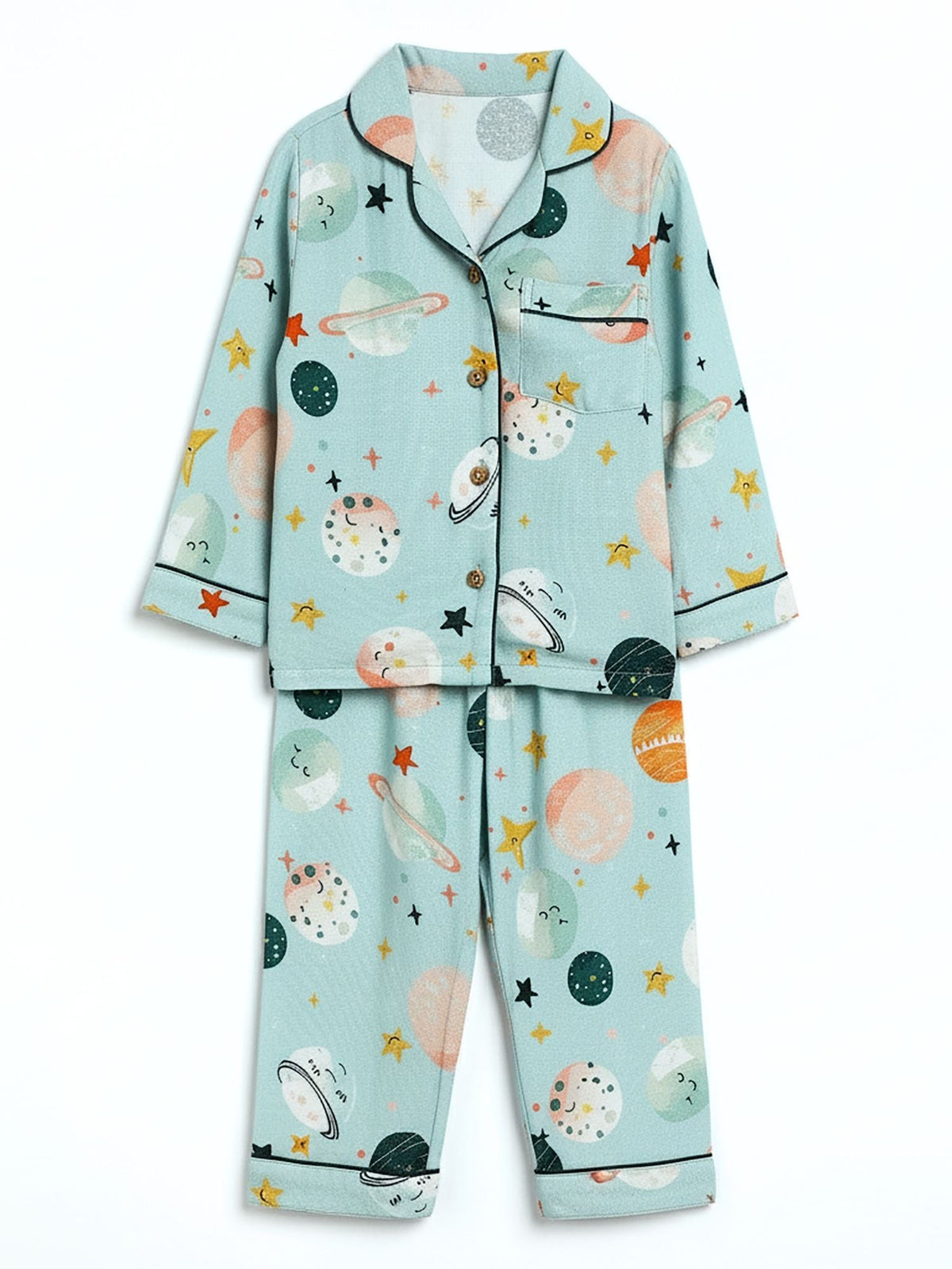 bamboo muslin nightsuit set - star brust