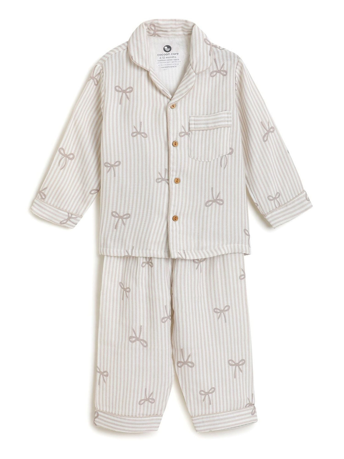 bamboo muslin nightsuit set - star brust