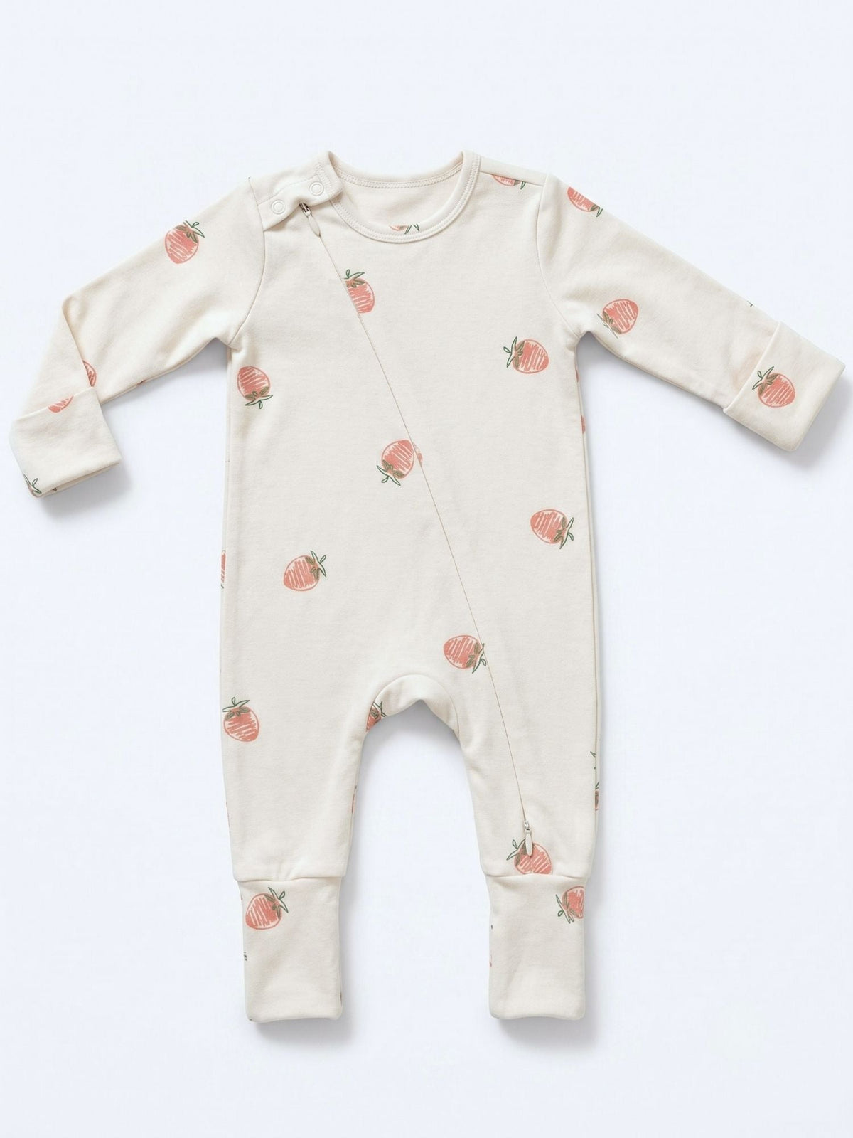 bamboo sleepsuit with reversible mittens & footie - berry muse