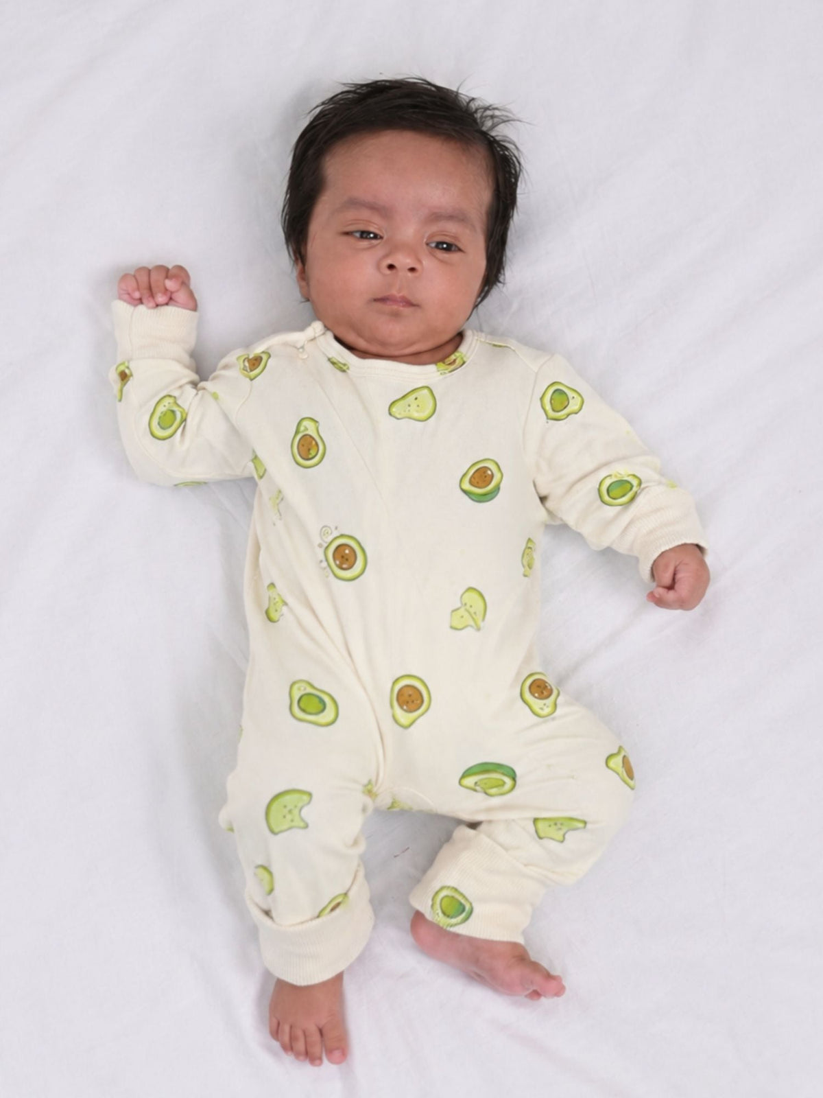 bamboo sleepsuit with reversible mittens & footie - avocado