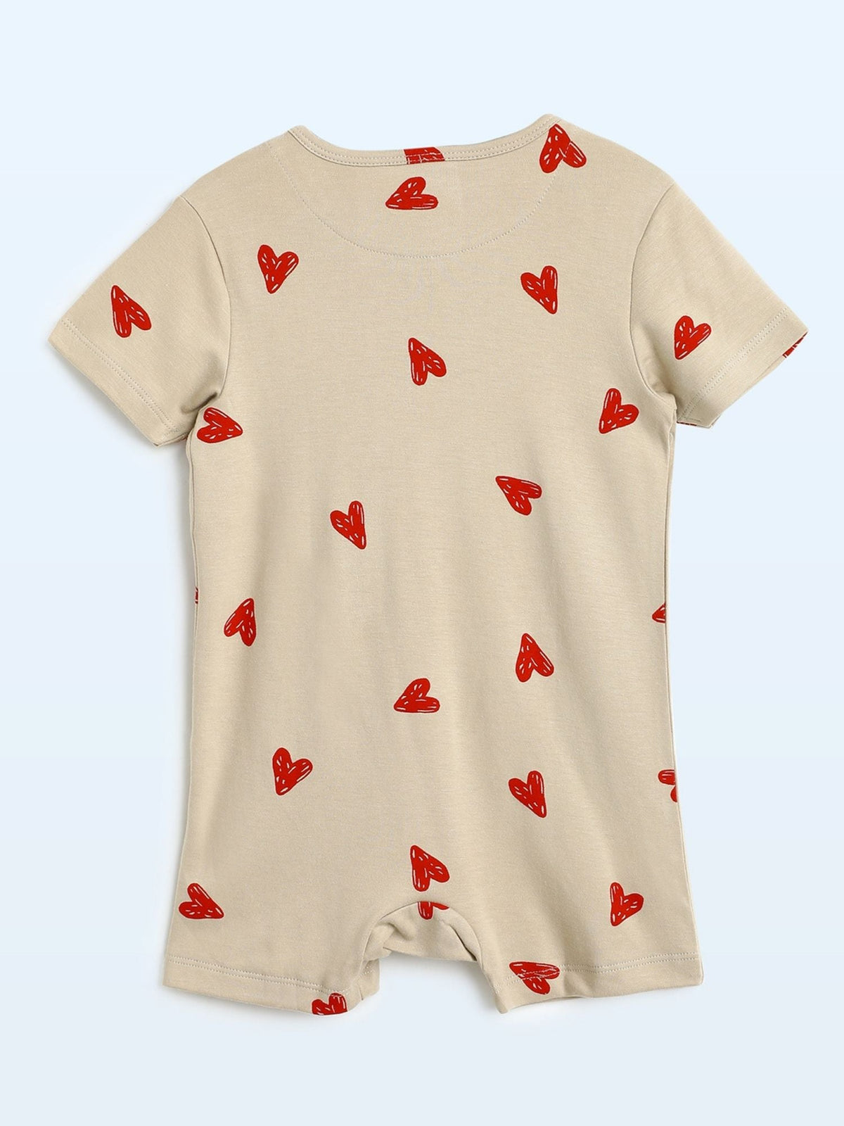 short sleeve bamboo knit romper with snap buttons - heart & soul