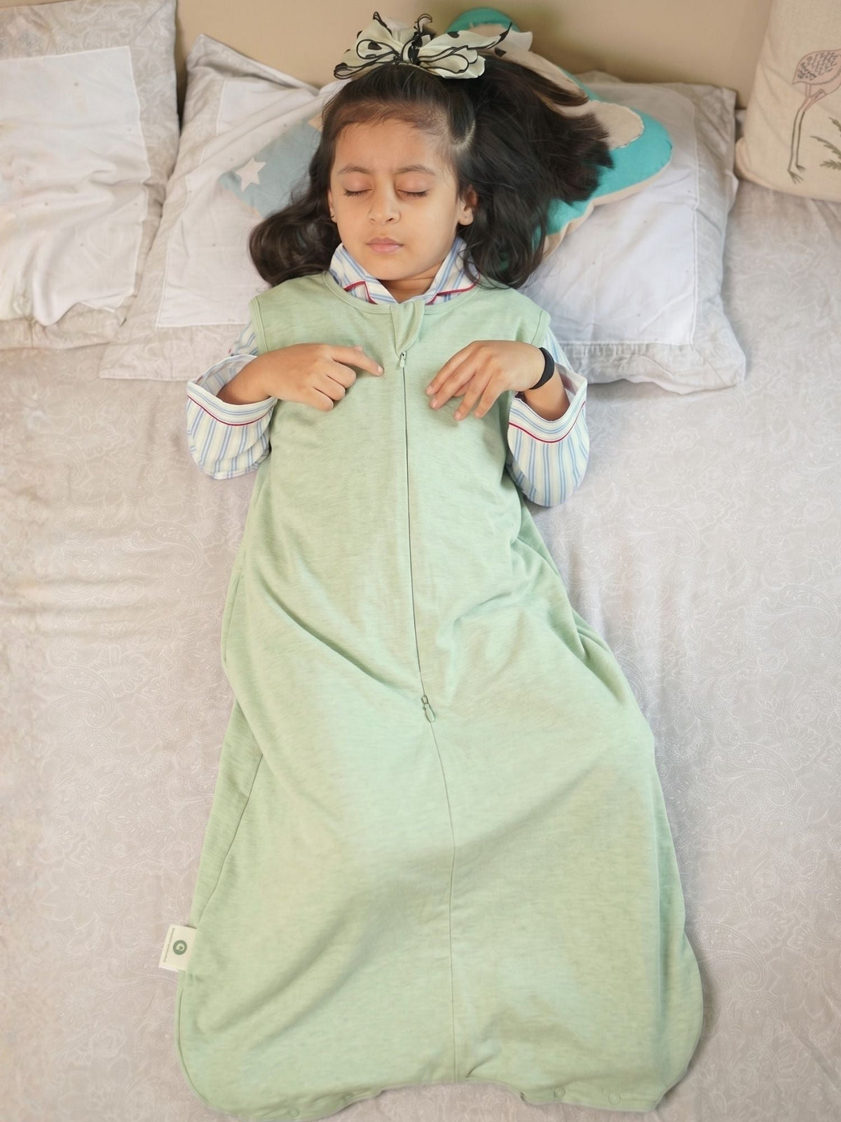 bamboo sleeping bag with foot opening - almost aqua