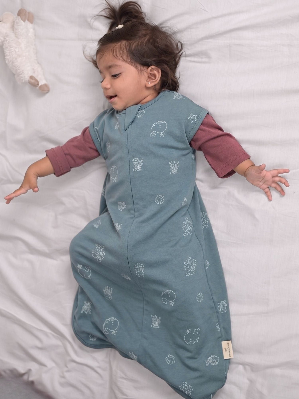 bamboo sleeping bag with foot opening - aqua buddies