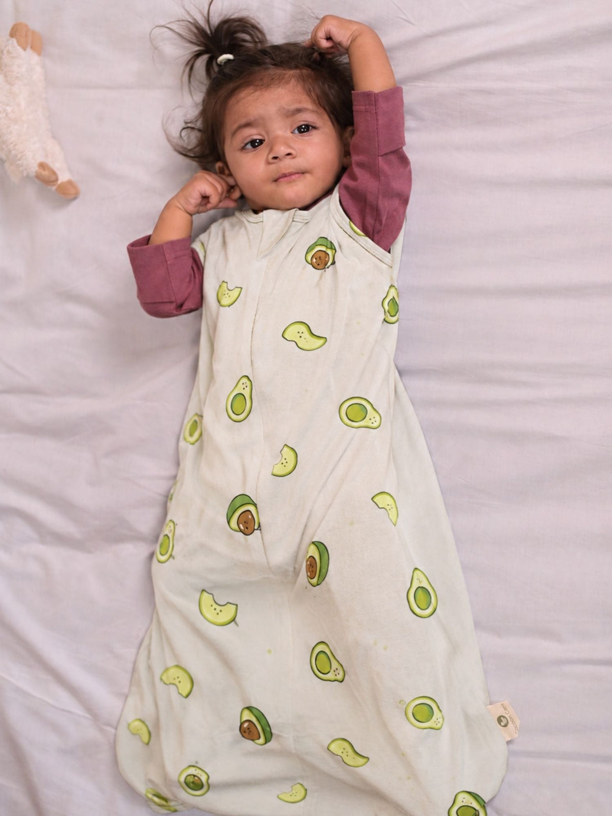 bamboo sleeping bag with foot opening - avocado