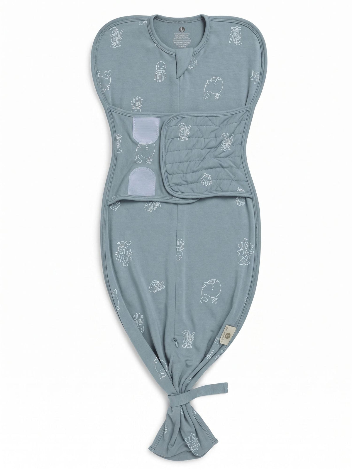 bamboo SNUGZIE™ 3 arms position swaddle pod - aqua buddies