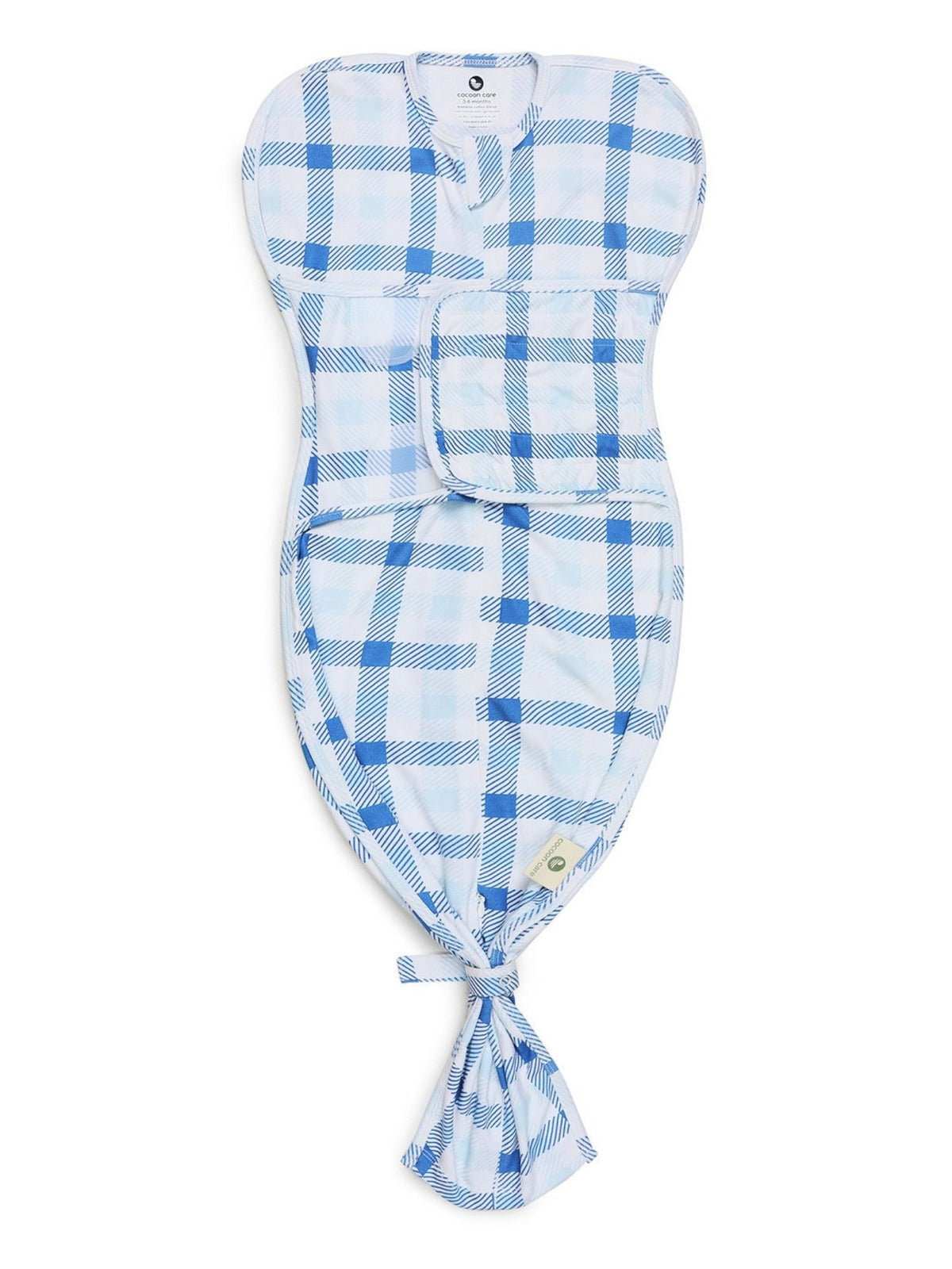 bamboo SNUGZIE™ 3 arms position swaddle pod - blue gingham