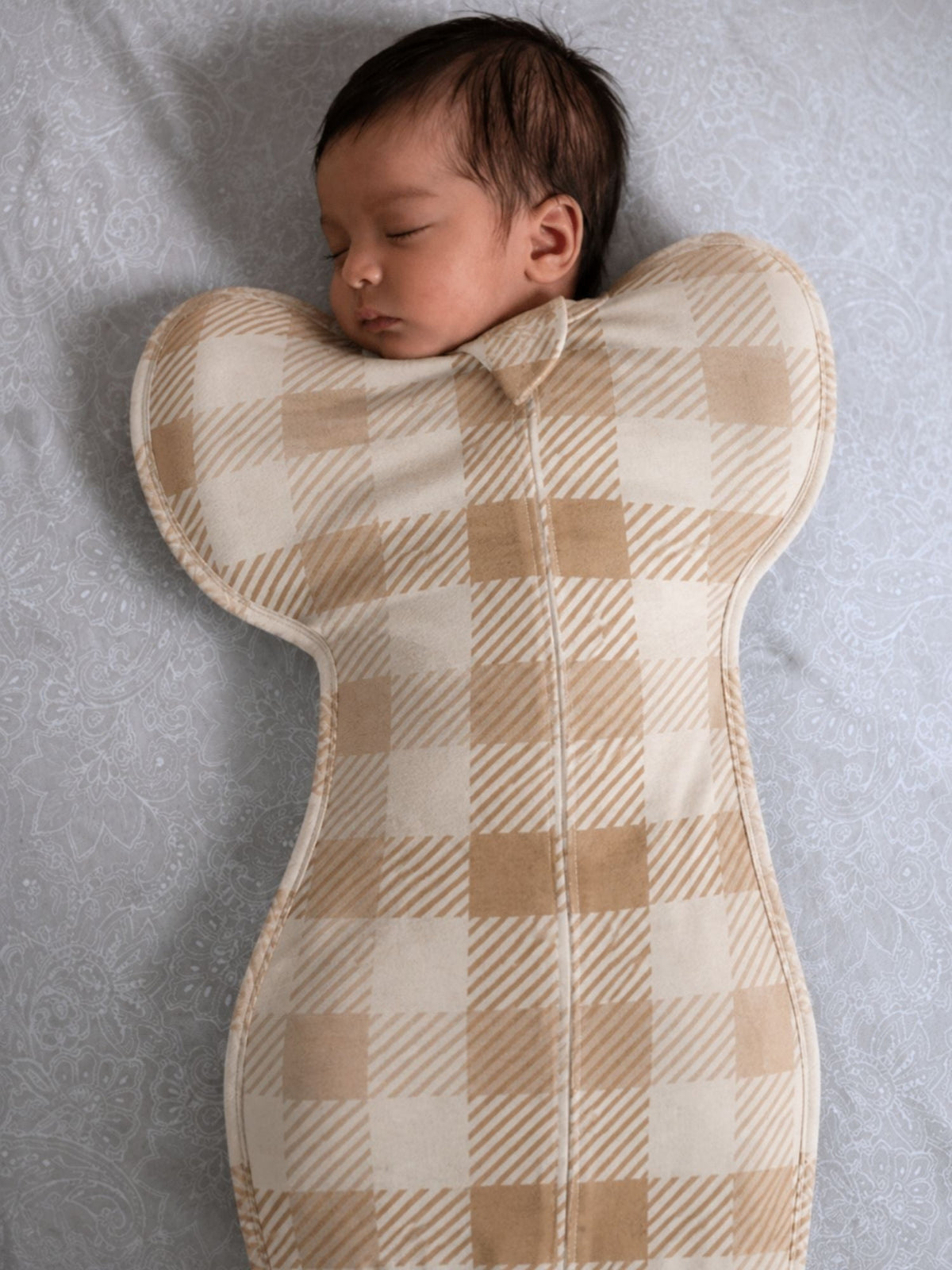 bamboo UPZIE™ swaddle pod - brown gingham